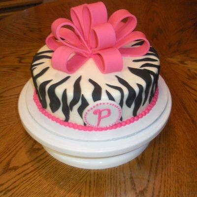 Zebra Cake With Initial