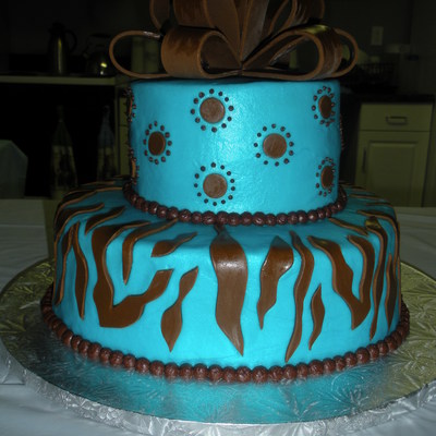 Blue And Brown Cake