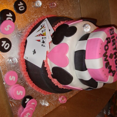 Pink Poker Cake