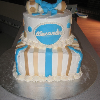Baby Shower Cake With Rattle