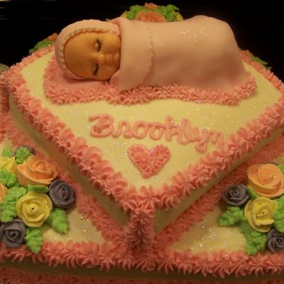 Edible Baby On Baby Shower Cake