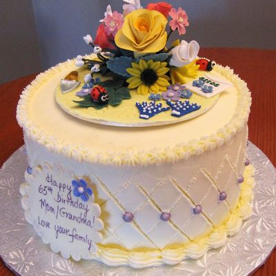 Garden-Themed Birthday Cake