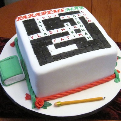 Crossword Puzzle Cake