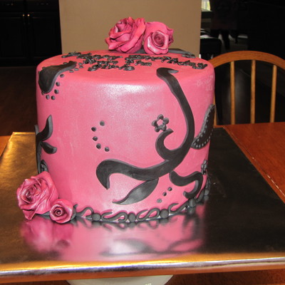 Pink And Black Paisley