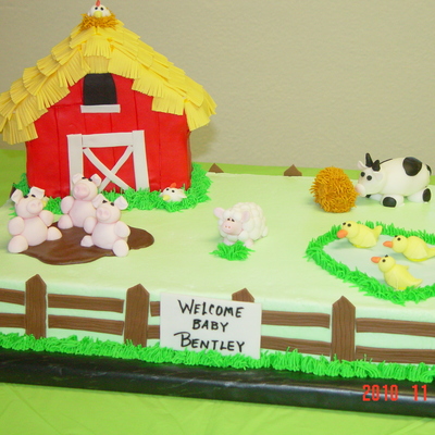 Farm Theme Baby Shower Cake