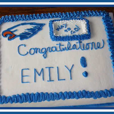Blue White Hs Graduation Cake