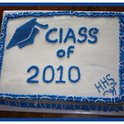 Blue White Graduation Cake 2010