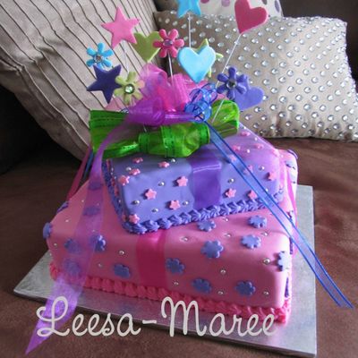 Two Tier Birthday Present Cake