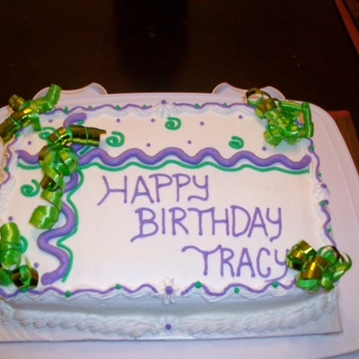 Purple And Green Birthday Cake