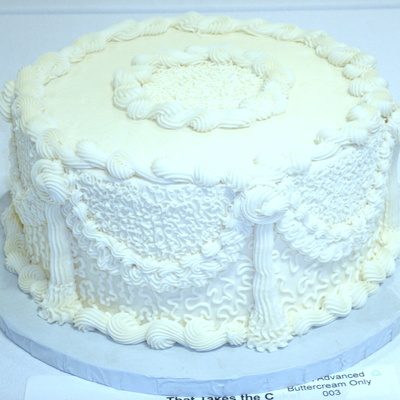 Over Piping In White