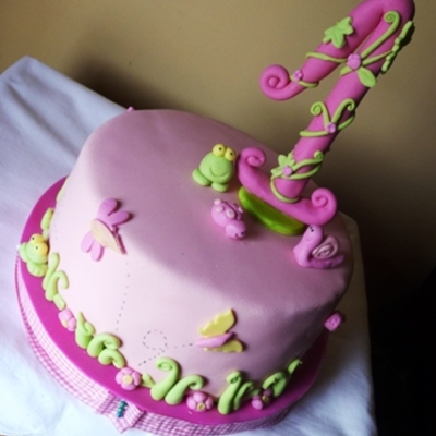 First Birthday Cakenumber In Gumpastethe Rest In Fondant