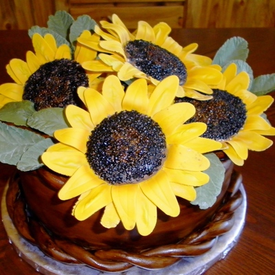Basket Of Sunflowers