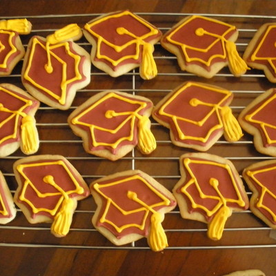 Maroon & Gold Graduation Caps