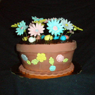 Flower Pot And Easter Eggs