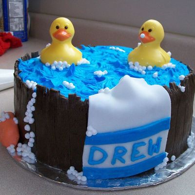 Wooden Washtub Baby Shower Cake