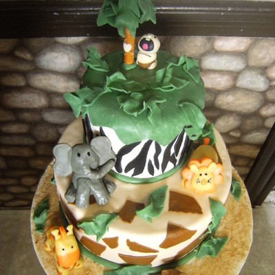 Jungle Baby Shower Cake