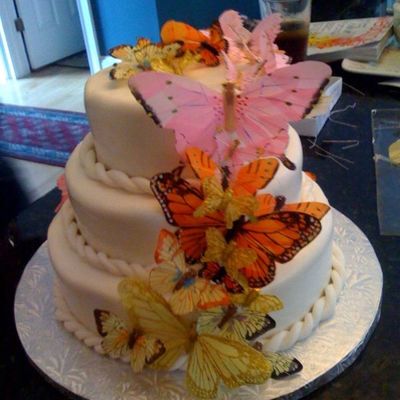 Butterfly Engagement Party Cake