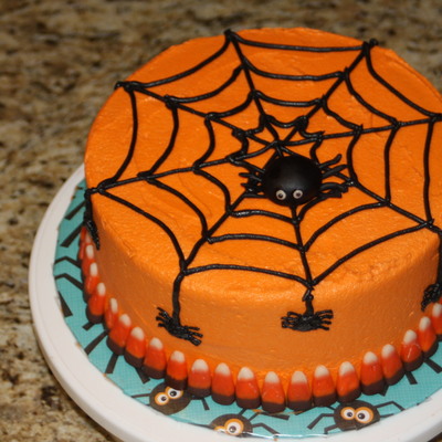 Spider Web Halloween Cake