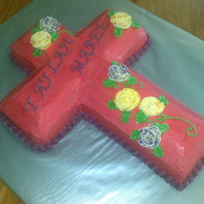 Pink Cross For Christening