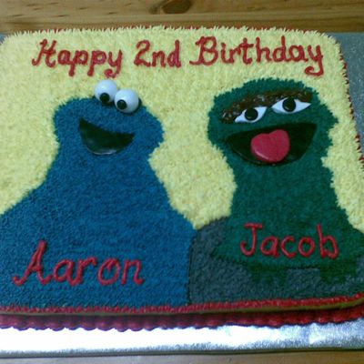 Cookie Monster And Oscar The Grouch Cake