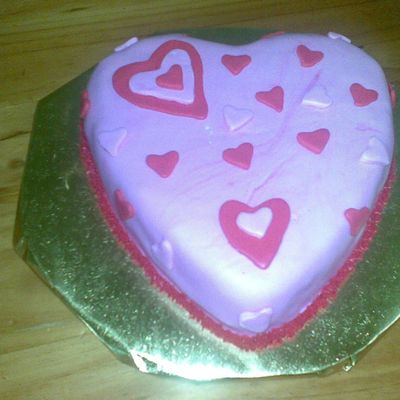 Hearts On Heart Valentine's Day Cake