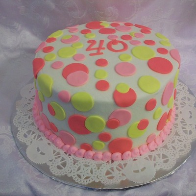 Pink & Yellow Polk A Dot 40Th Birthday