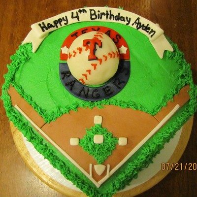 Texas Rangers Baseball Cake