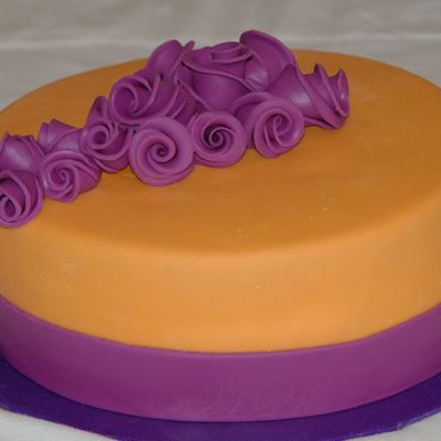 Orange With Fuschia Roses