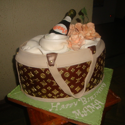 Lv Bag And Wine Bottle