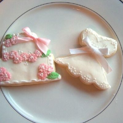 Wedding Cake And Brides Dress