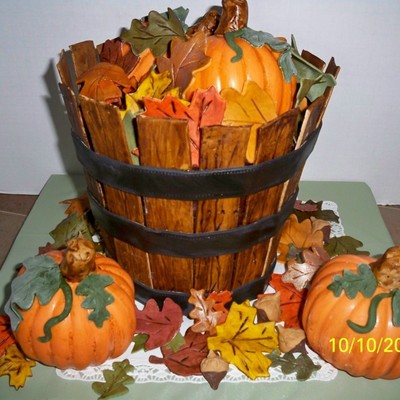 Fall Leaves,pumpkins,basket
