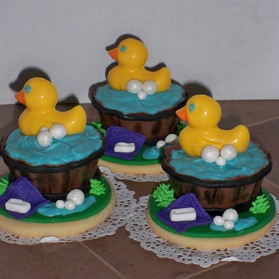 Baby Ducks In Little Barrels