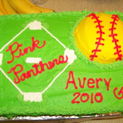 Pink Panther Softball Cake