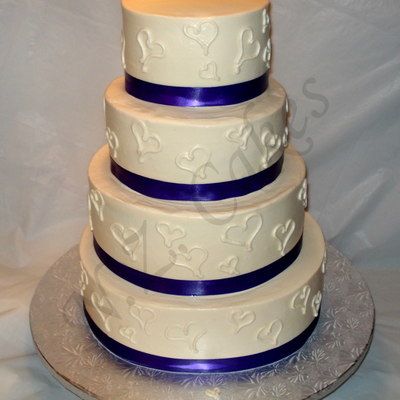 Ivory Buttercream, Hearts And Purple