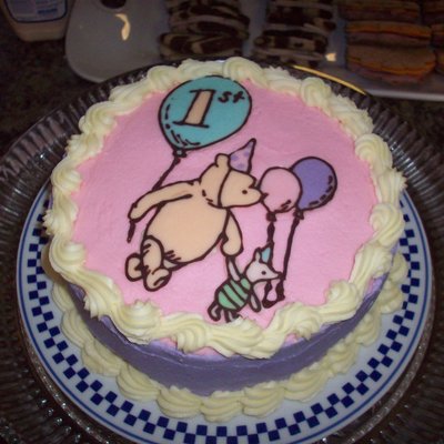 Classic Pooh 1St Birthday Cake