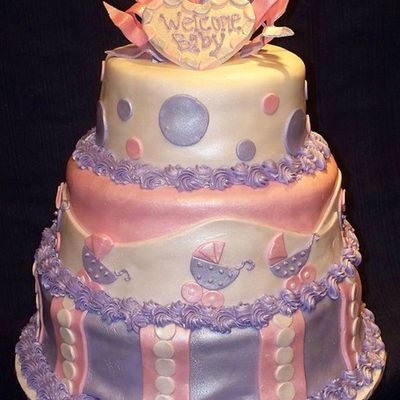 Pink & Purple Baby Shower Cake