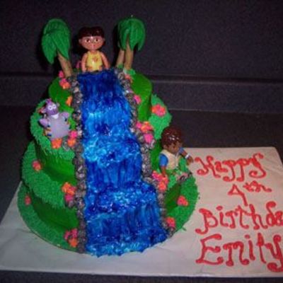 Dora Waterfall Cake