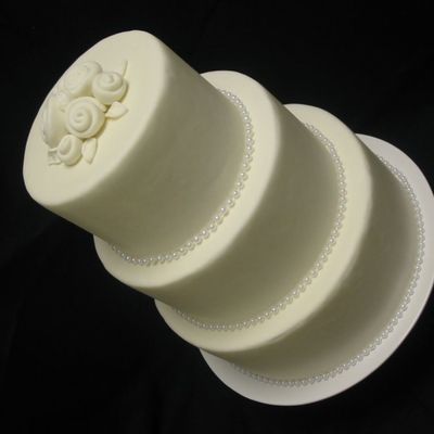 Fondant Ribbon Rose Wedding Cake