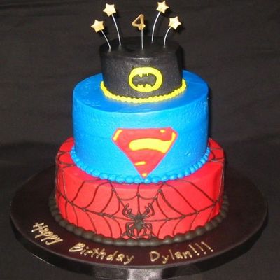 Batman-Superman-Spiderman Cake