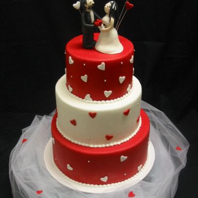 Hearts Wedding Cake