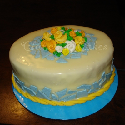 Yellow Roses, Blue Mosaic