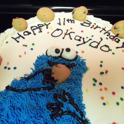 Cookie Monster Birthday Cake
