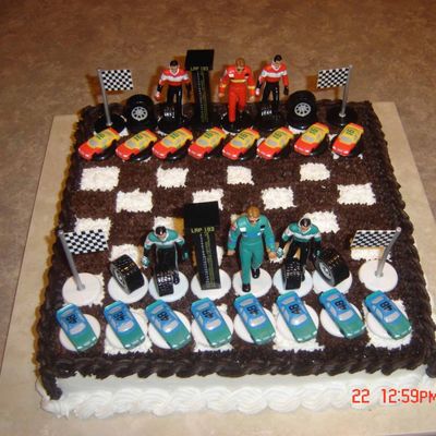 Chess Board With Nascar Pieces
