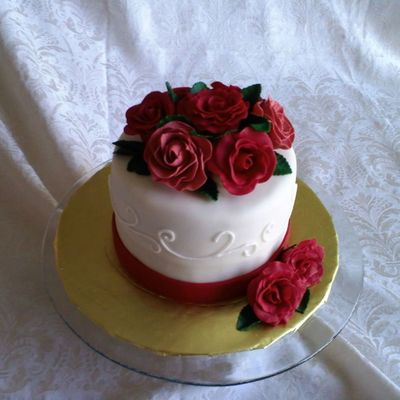 Ruby Red Anniversary Cake