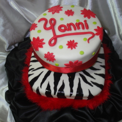 Zebra And Flowers Cake!