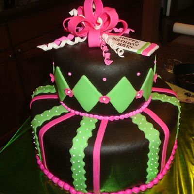 Pink And Green Cake