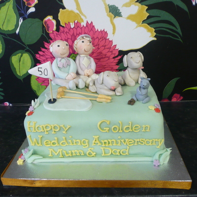 Golden Anniversary Cake