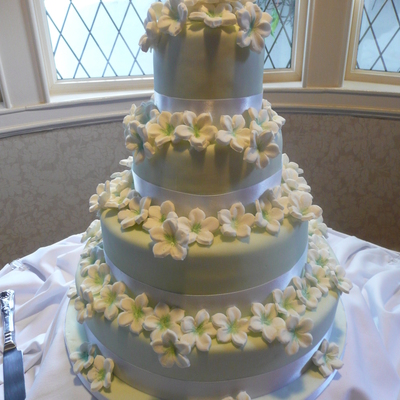 Hydrangea Mint Green Wedding Cake