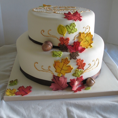 Fall Leaves Cake