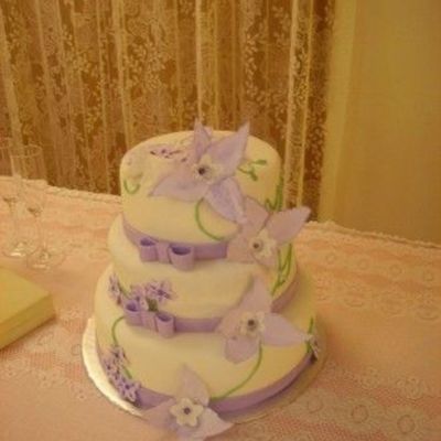 Lavender And White Wedding Cake
